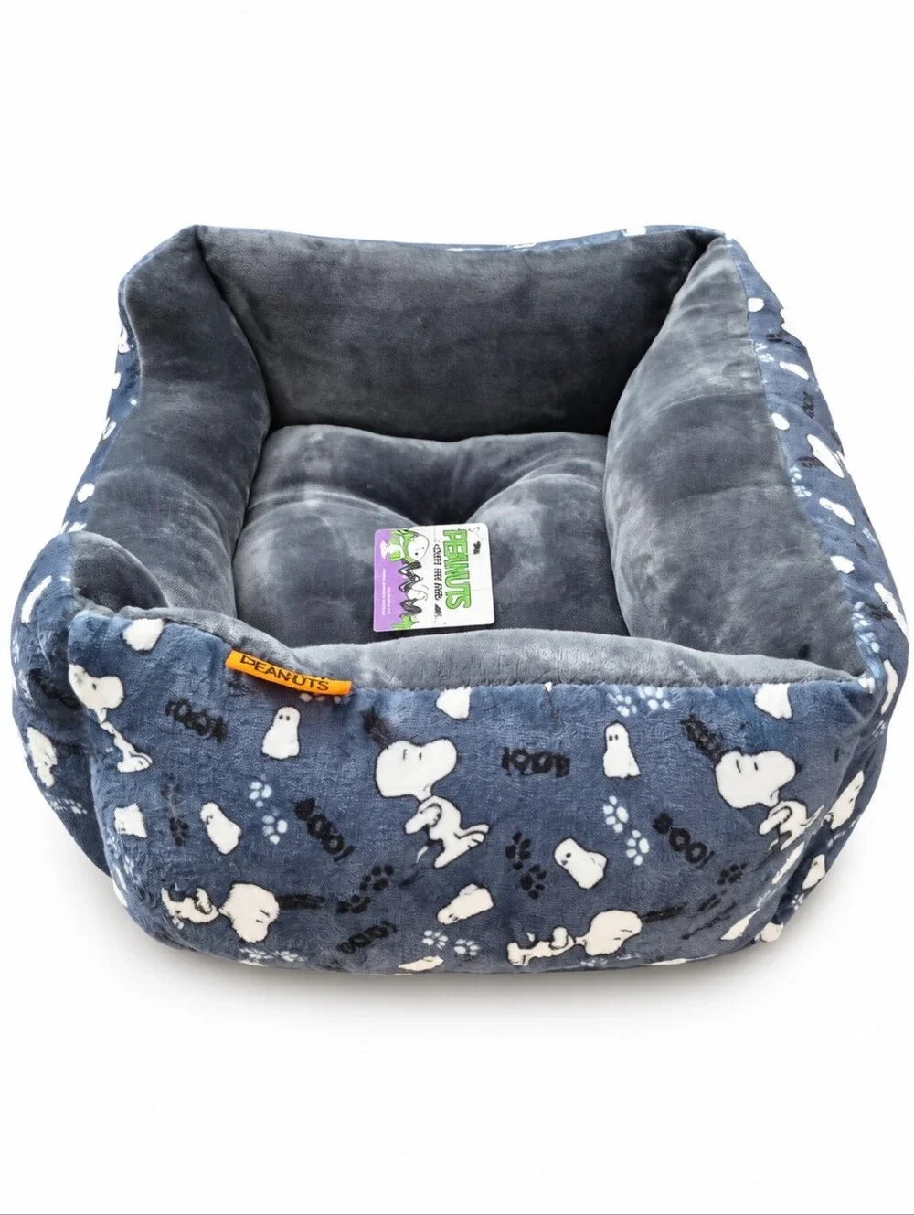 Peanuts Charlie Brown Snoopy 2026 Halloween Boo Pet Cat Dog Bed Gray White NWT